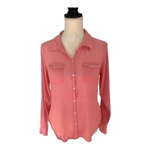 Horny Toad‎ Roll Tab Buttonup Pink Subtle Check Medium